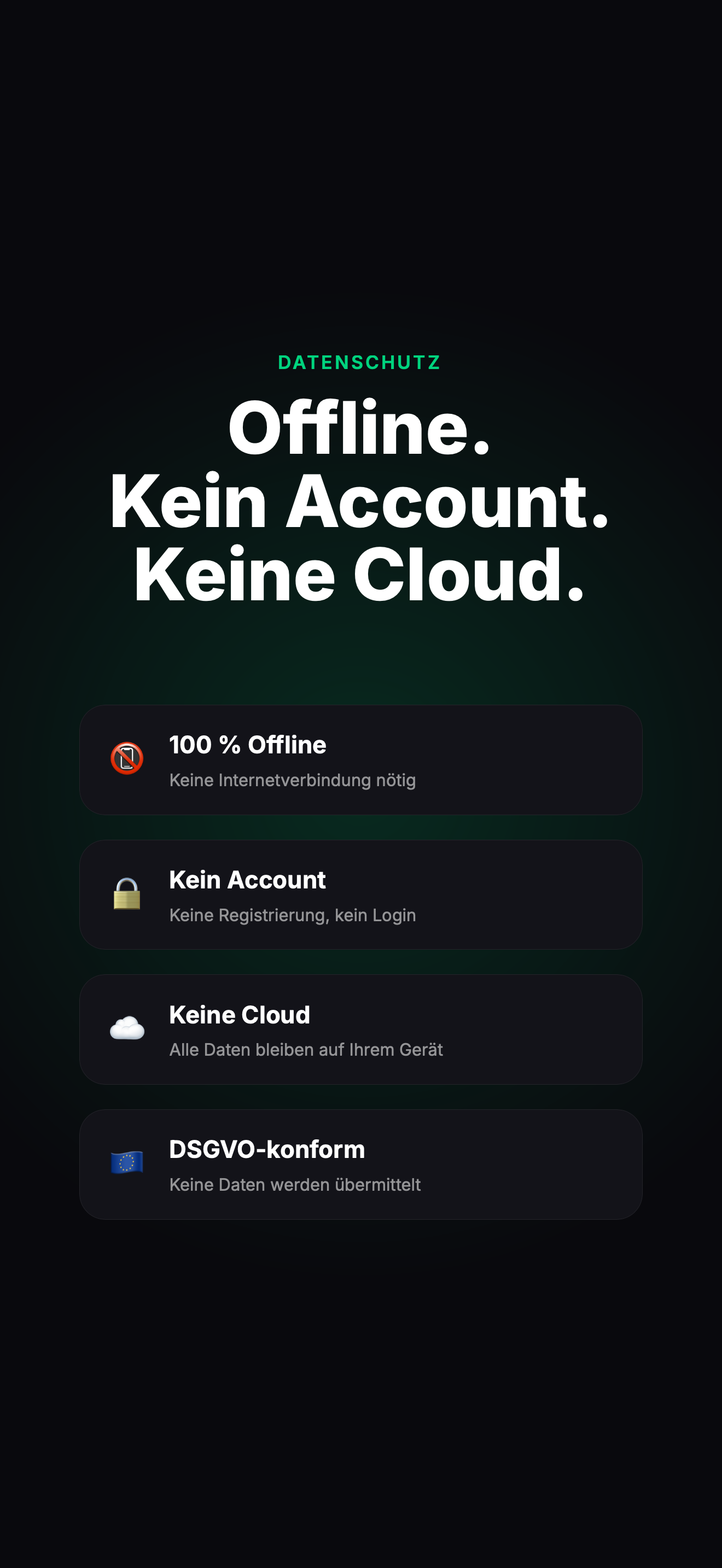 StockScan Datenschutz Screenshot